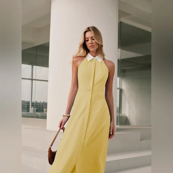 Commense‎ Button Sleeveless Collar Dress - Picture 3 of 16